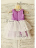  Purple Cotton Polka Dots Tulle Flower Girl Dress 